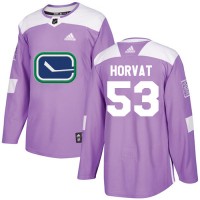 Adidas Vancouver Canucks #53 Bo Horvat Purple Authentic Fights Cancer Stitched NHL Jersey