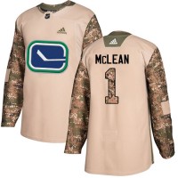 Adidas Vancouver Canucks #1 Kirk Mclean Camo Authentic 2017 Veterans Day Stitched NHL Jersey