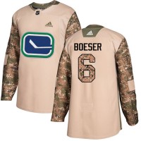 Adidas Vancouver Canucks #6 Brock Boeser Camo Authentic 2017 Veterans Day Stitched NHL Jersey