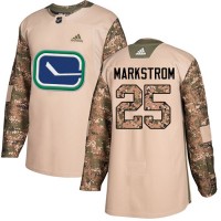 Adidas Vancouver Canucks #25 Jacob Markstrom Camo Authentic 2017 Veterans Day Stitched NHL Jersey
