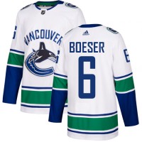Adidas Vancouver Canucks #6 Brock Boeser White Road Authentic Stitched NHL Jersey
