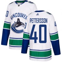 Adidas Vancouver Canucks #40 Elias Pettersson White Road Authentic Stitched NHL Jersey