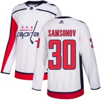 Adidas Washington Capitals #30 Ilya Samsonov White Road Authentic Stitched NHL Jersey