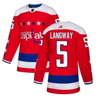 Adidas Washington Capitals #5 Rod Langway Red Alternate Authentic Stitched NHL Jersey