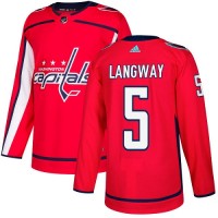 Adidas Washington Capitals #5 Rod Langway Red Home Authentic Stitched NHL Jersey