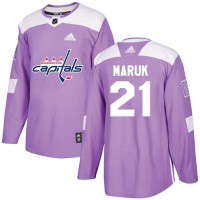 Adidas Washington Capitals #21 Dennis Maruk Purple Authentic Fights Cancer Stitched NHL Jersey