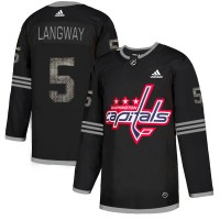 Adidas Washington Capitals #5 Rod Langway Black Authentic Classic Stitched NHL Jersey