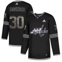 Adidas Washington Capitals #30 Ilya Samsonov Black_1 Authentic Classic Stitched NHL Jersey