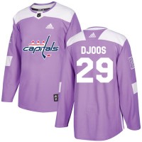 Adidas Washington Capitals #29 Christian Djoos Purple Authentic Fights Cancer Stitched NHL Jersey
