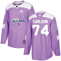 Adidas Washington Capitals #74 John Carlson Purple Authentic Fights Cancer Stitched NHL Jersey