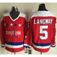 Washington Capitals #5 Rod Langway Red Alternate CCM Throwback Stitched NHL Jersey