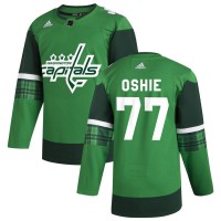 Washington Washington Capitals #77 T.J. Oshie Men's Adidas 2020 St. Patrick's Day Stitched NHL Jersey Green