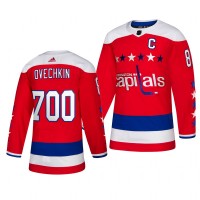 Washington Washington Capitals #8 Alexander Ovechkin Men's Adidas 700 Goals Alternate Authentic Player NHL Jersey Red