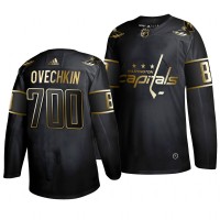 Washington Washington Capitals #8 Alexander Ovechkin Men's Adidas 700 Goals Career Black Golden Editon Limited Stitched NHL Jersey