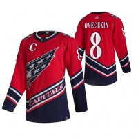 Washington Washington Capitals #8 Alexander Ovechkin Red Men's Adidas 2020-21 Reverse Retro Alternate NHL Jersey