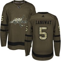 Adidas Washington Capitals #5 Rod Langway Green Salute to Service Stitched NHL Jersey