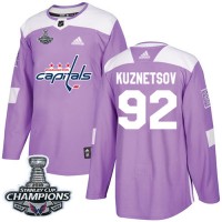 Adidas Washington Capitals #92 Evgeny Kuznetsov Purple Authentic Fights Cancer Stanley Cup Final Champions Stitched NHL Jersey