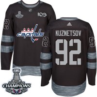 Adidas Washington Capitals #92 Evgeny Kuznetsov Black 1917-2017 100th Anniversary Stanley Cup Final Champions Stitched NHL Jersey