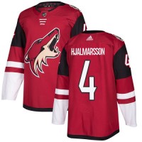Adidas Arizona Coyotes #4 Niklas Hjalmarsson Maroon Home Authentic Stitched NHL Jersey