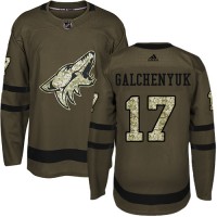 Adidas Arizona Coyotes #17 Alex Galchenyuk Green Salute to Service Stitched NHL Jersey