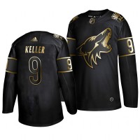 Adidas Arizona Coyotes #9 Clayton Keller Men's 2019 Black Golden Edition Authentic Stitched NHL Jersey
