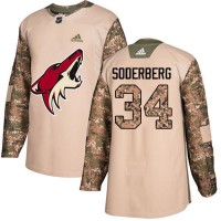 Adidas Arizona Coyotes #34 Carl Soderberg Camo Authentic 2017 Veterans Day Stitched NHL Jersey