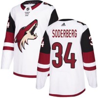 Adidas Arizona Coyotes #34 Carl Soderberg White Road Authentic Stitched NHL Jersey