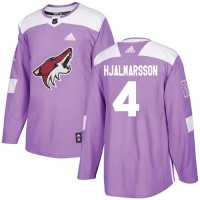 Adidas Arizona Coyotes #4 Niklas Hjalmarsson Purple Authentic Fights Cancer Stitched NHL Jersey