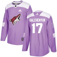 Adidas Arizona Coyotes #17 Alex Galchenyuk Purple Authentic Fights Cancer Stitched NHL Jersey