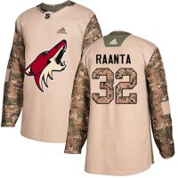 Adidas Arizona Coyotes #32 Antti Raanta Camo Authentic 2017 Veterans Day Stitched NHL Jersey