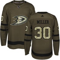 Adidas Anaheim Ducks #30 Ryan Miller Green Salute to Service Stitched NHL Jersey