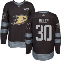 Adidas Anaheim Ducks #30 Ryan Miller Black 1917-2017 100th Anniversary Stitched NHL Jersey