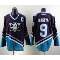 Anaheim Ducks #9 Paul Kariya Purple/Turquoise CCM Throwback Stitched NHL Jersey