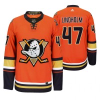Anaheim Anaheim Ducks #47 Hampus Lindholm Men's 2019-20 Third Orange Alternate Stitched NHL Jersey
