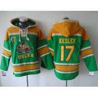 Anaheim Ducks #17 Ryan Kesler Green Sawyer Hooded Sweatshirt Stitched NHL Jersey