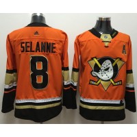 Adidas Anaheim Ducks #8 Teemu Selanne Orange Authentic Stitched NHL Jersey