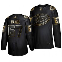 Adidas Anaheim Ducks #67 Rickard Rakell Men's 2019 Black Golden Edition Authentic Stitched NHL Jersey