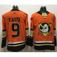 Adidas Anaheim Ducks #9 Paul Kariya Orange Authentic Stitched NHL Jersey