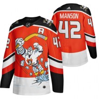 Anaheim Anaheim Ducks #42 Josh Manson Red Men's Adidas 2020-21 Reverse Retro Alternate NHL Jersey
