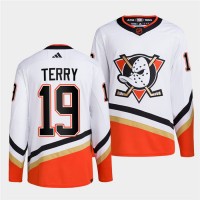 Anaheim Anaheim Ducks #19 Troy Terry Men's adidas Reverse Retro 2.0 Authentic Player Jersey - White