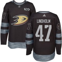 Adidas Anaheim Ducks #47 Hampus Lindholm Black 1917-2017 100th Anniversary Stitched NHL Jersey