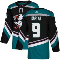 Adidas Anaheim Ducks #9 Paul Kariya Black/Teal Alternate Authentic Stitched NHL Jersey