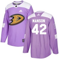 Adidas Anaheim Ducks #42 Josh Manson Purple Authentic Fights Cancer Stitched NHL Jersey