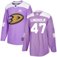 Adidas Anaheim Ducks #47 Hampus Lindholm Purple Authentic Fights Cancer Stitched NHL Jersey