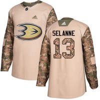 Adidas Anaheim Ducks #13 Teemu Selanne Camo Authentic 2017 Veterans Day Stitched NHL Jersey