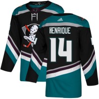 Adidas Anaheim Ducks #14 Adam Henrique Black/Teal Alternate Authentic Stitched NHL Jersey