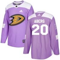 Adidas Anaheim Ducks #20 Pontus Aberg Purple Authentic Fights Cancer Stitched NHL Jersey