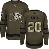 Adidas Anaheim Ducks #20 Pontus Aberg Green Salute to Service Stitched NHL Jersey