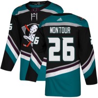 Adidas Anaheim Ducks #26 Brandon Montour Black/Teal Alternate Authentic Stitched NHL Jersey
