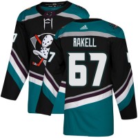 Adidas Anaheim Ducks #67 Rickard Rakell Black/Teal Alternate Authentic Stitched NHL Jersey